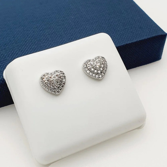 925 Sterling Silver Plated CZ Earrings, INUS1BR158 - Picture 4 of 10